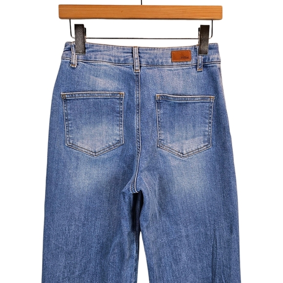 Subdued Womens Low Waist Wide Leg Jeans Sz 6 Light Wash Raw Hem Casual 90s Vibes - Picture 8 of 12